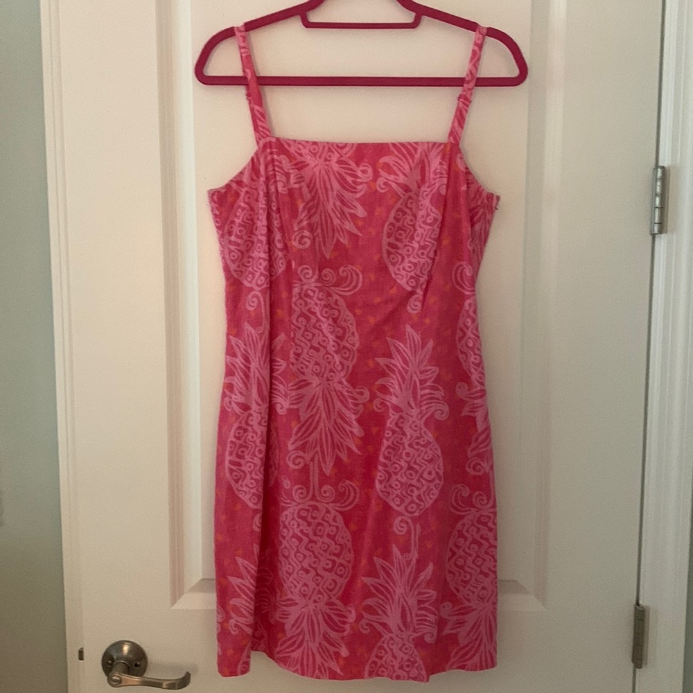 Lilly Pulitzer Pink Pineapple Print Midi Dress